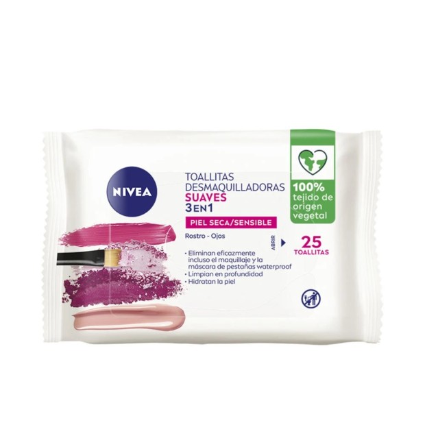 Nivea Toalhitas Desmaquilhantes Suaves 3 em 1 25 Unidades