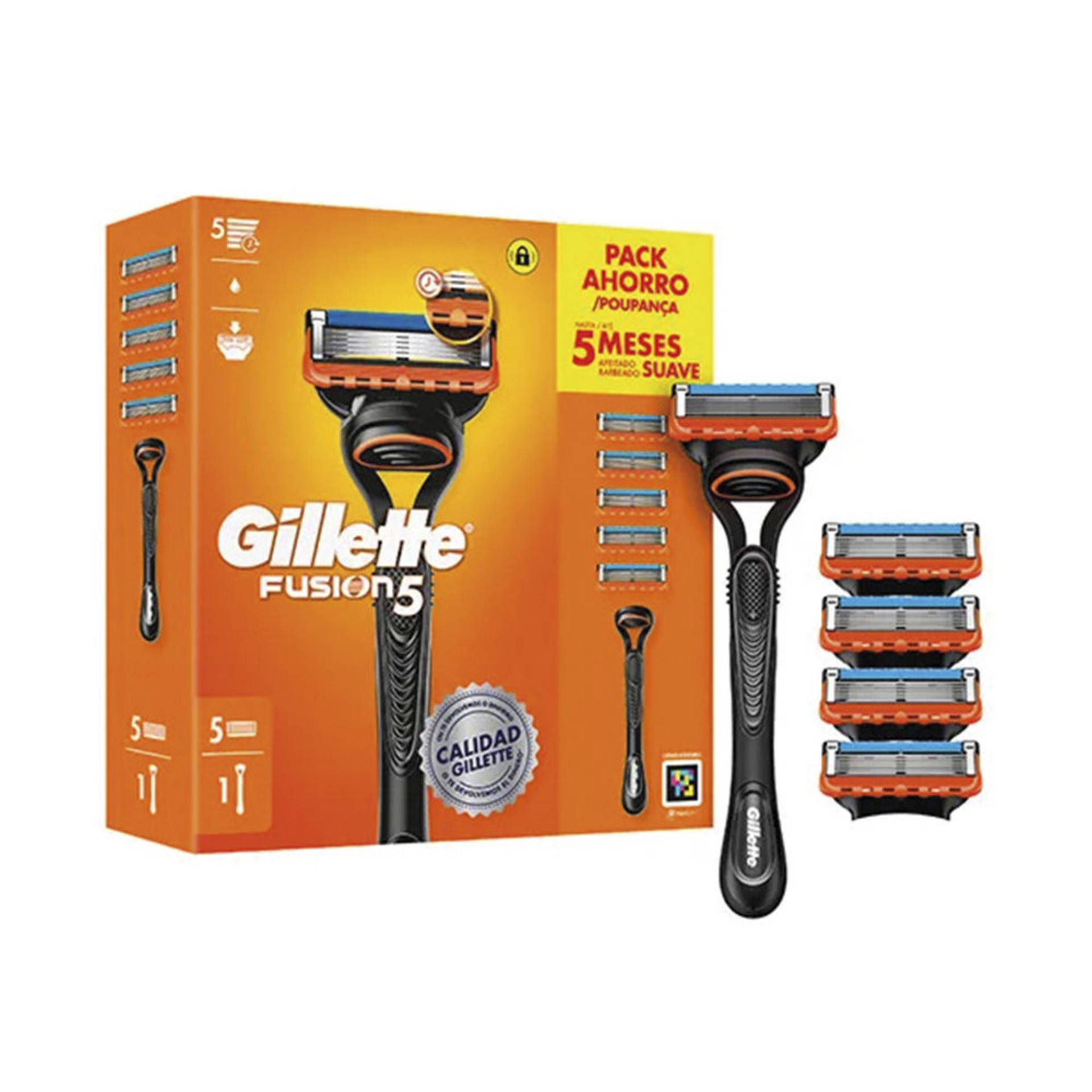 Gillette Fusion 5 Pack Máquina + 5 Recargas